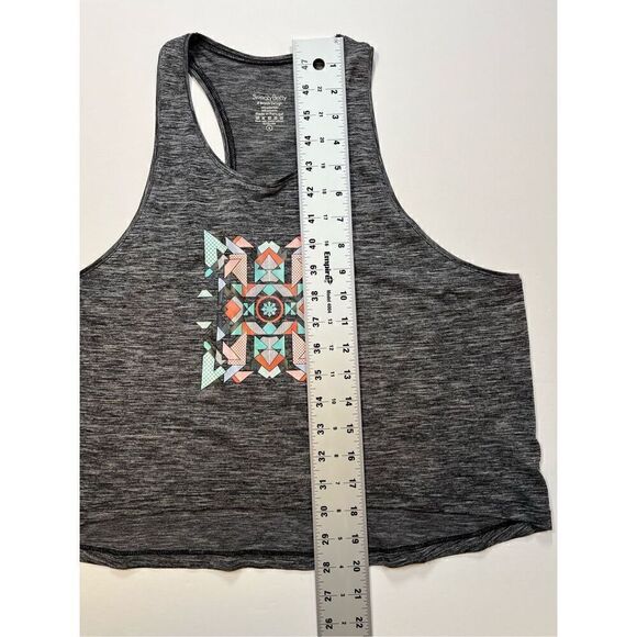 Sweaty Betty Cropped Muscle Tank Geometric Print High Low Cut Size Small NWOT - Picture 4 of 6